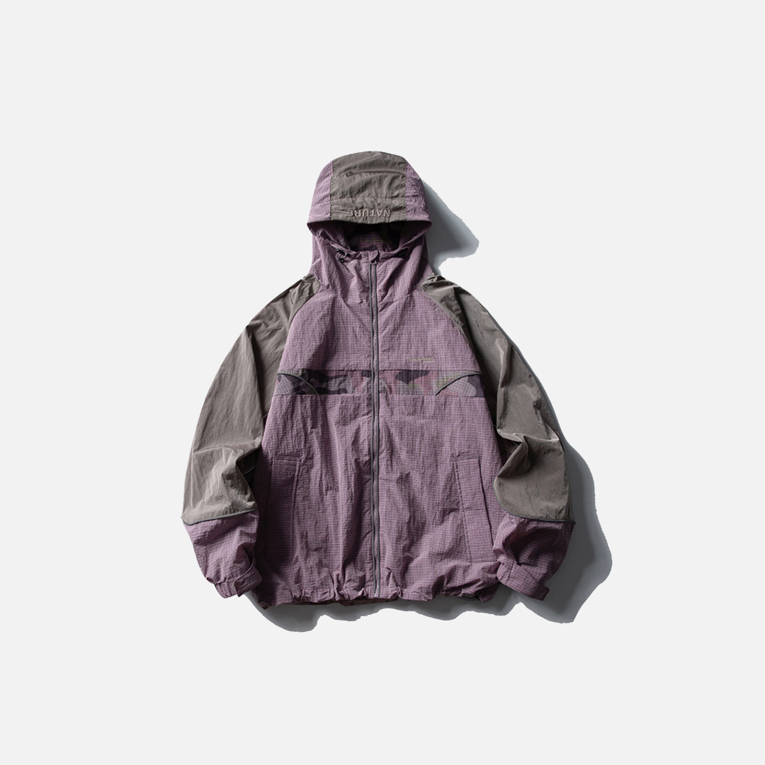 Wasserdichte Outdoor-Jacke mit Kapuze und Farbblock-Design
