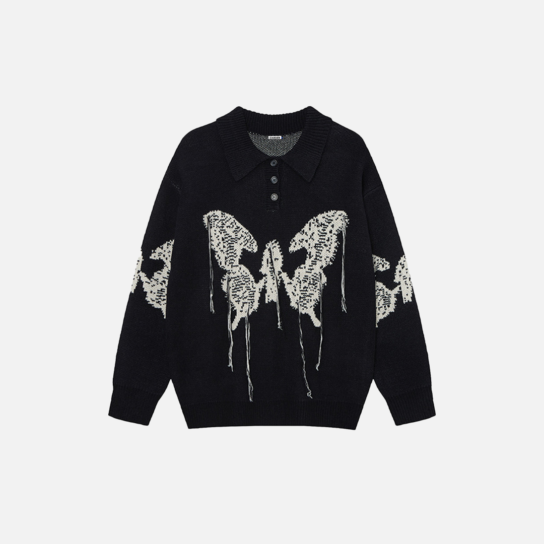 Damen-Pullover mit Schmetterlingsmuster, kuschelig und locker gestrickt