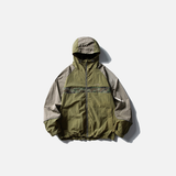 Veste imperméable à capuche bicolore pour l'extérieur