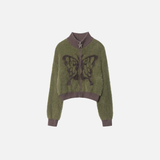 Gilet respirant en maille jacquard papillon Y2K
