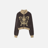 Gilet respirant en maille jacquard papillon Y2K
