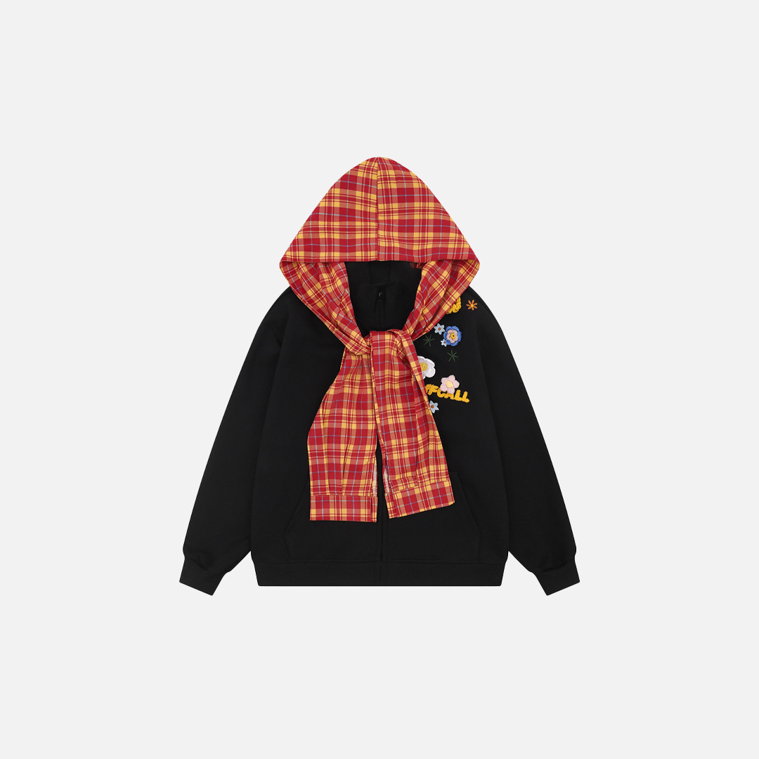 Sweat à capuche Y2K confortable et amovible à motif floral
