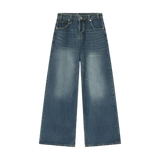 Vintage Wash Wide-Leg Jeans