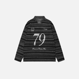 Pull décontracté rayé à manches longues et col en V, style streetwear