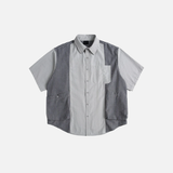 Oversized gestreiftes Kurzarm-Freizeithemd