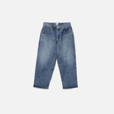 Retro-gewaschener, roter Denim mit Kordelzug, schmal zulaufend
