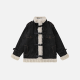 Winter Multi Pocket Thick High Neck Leather Jacket