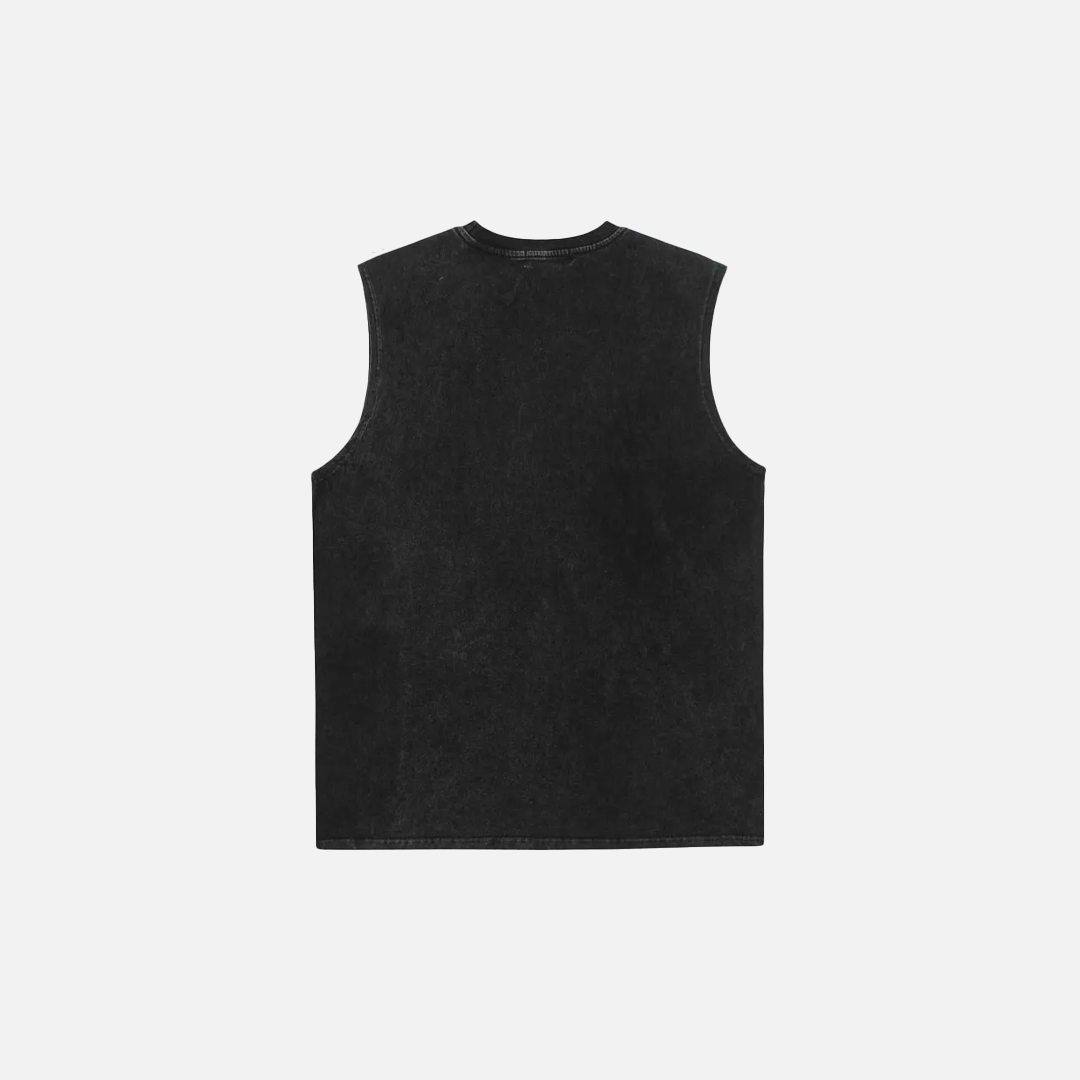 Breathable Retro Graphic Print Oversized Sleeveless T-Shirt
