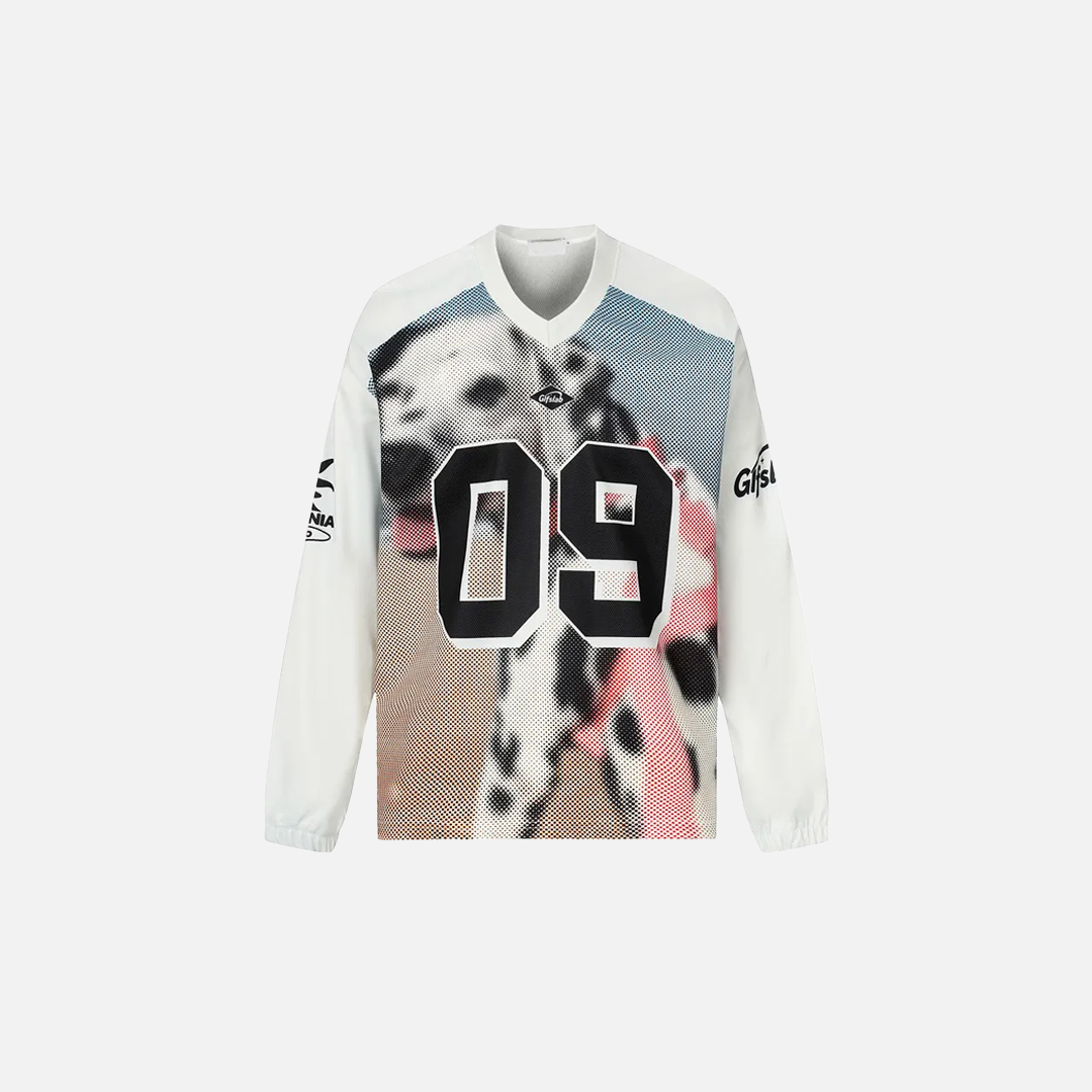 Vintage Grunge Hunde-Grafik-Patchwork-T-Shirt