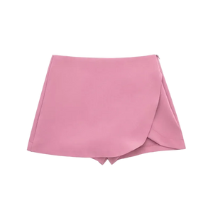 Pink fabric square on a white background