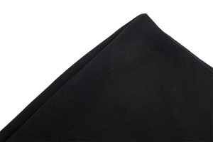 Black fabric on a white background
