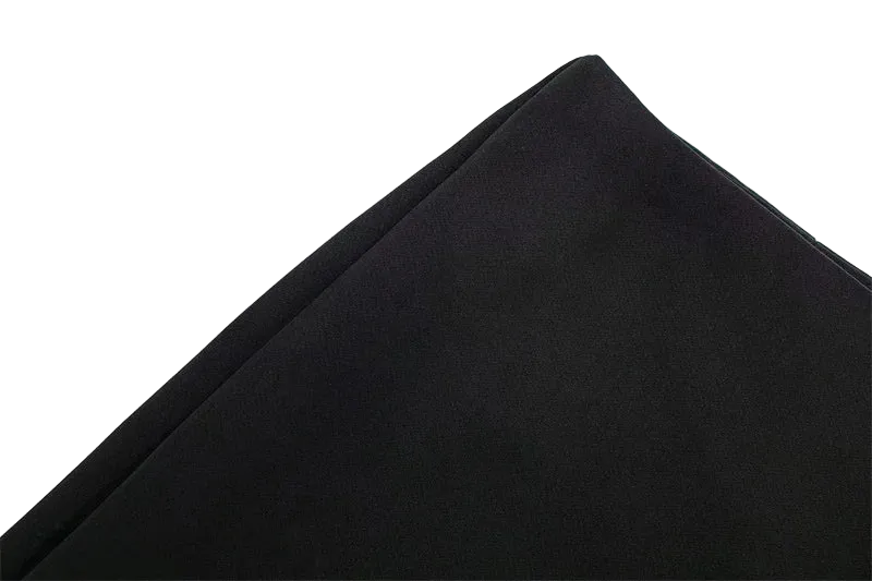 Black fabric on a white background