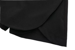 Black fabric with folds on a white background