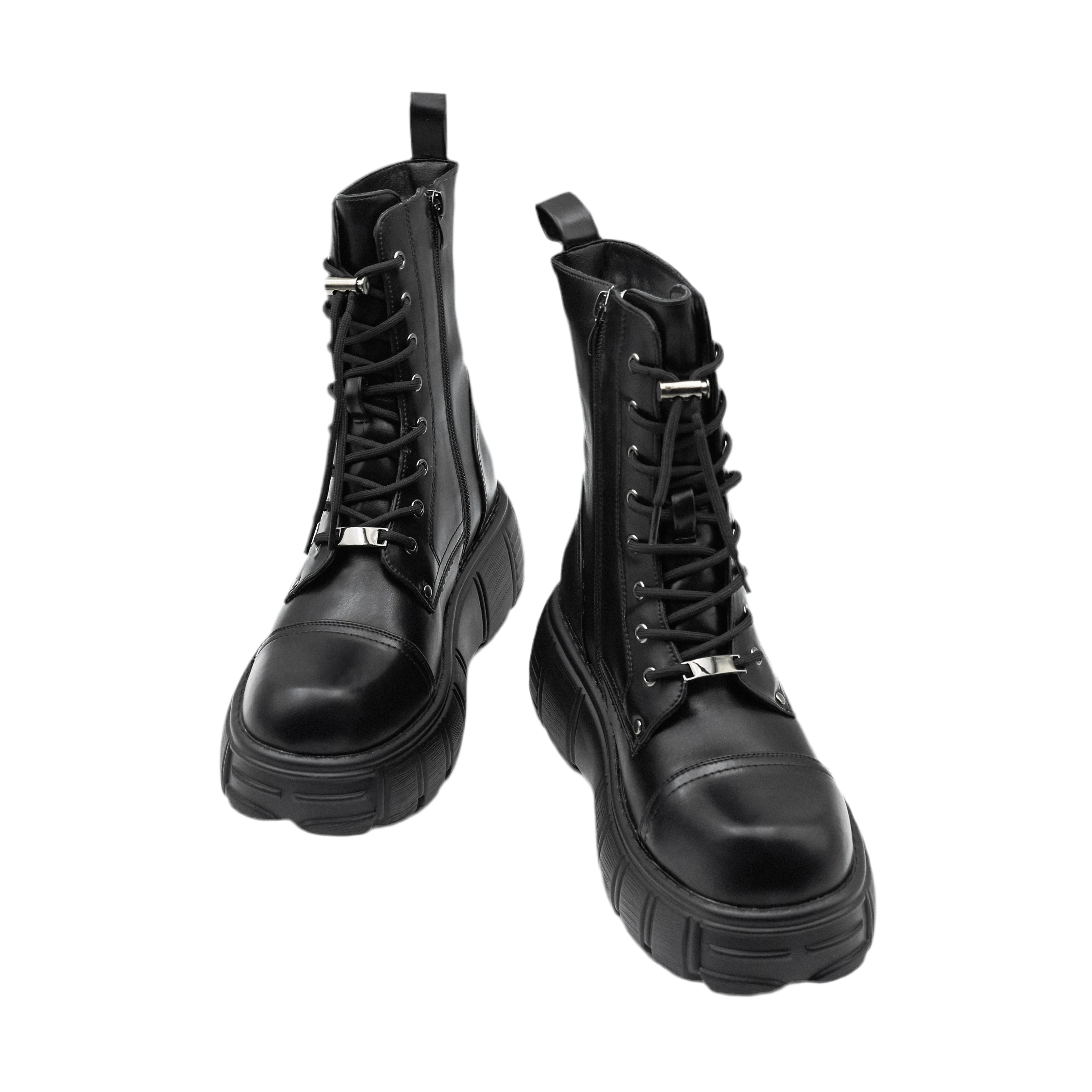 Chunky High-Top Lace-Up Boot