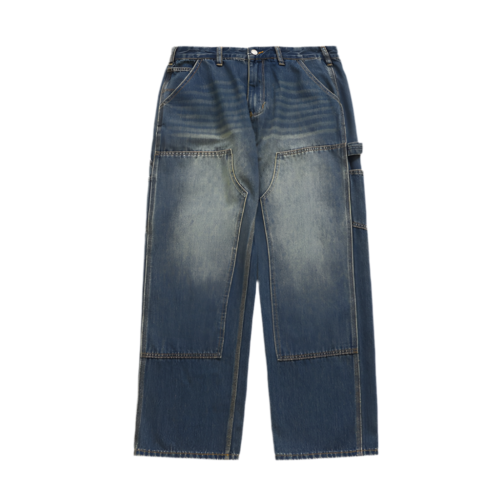 Retro Straight-Leg Loose Jeans