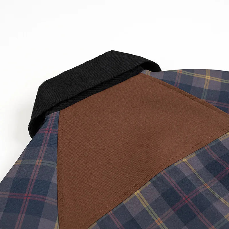 Elevate your rotation with this vintage-inspired plaid workwear jacket, featuring bold contrast panels and a classic tartan check for a standout look.
