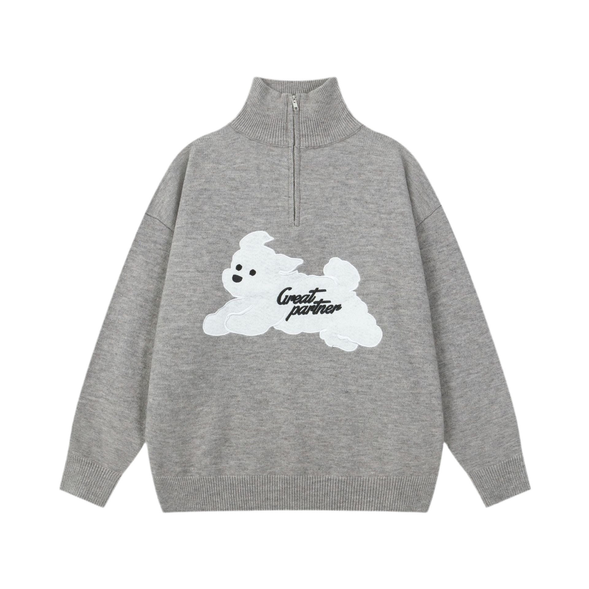 Puppy Parade Half-Zip Sweater