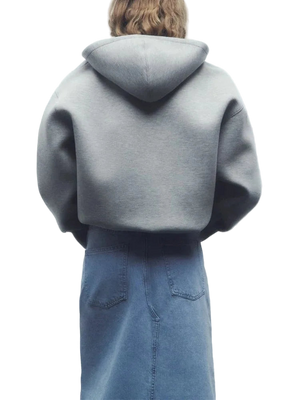 Upgrade your casual wardrobe with this oversized grey zip-up hoodie, featuring a relaxed drop-shoulder fit and ultra-soft fabric for effortless everyday style.