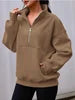 Loose Half-Zip Pocket Sweatshirt