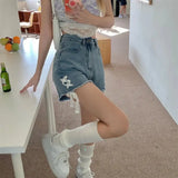High-Rise Denim Shorts