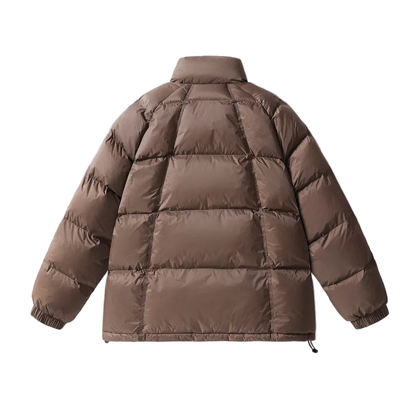 Brown Utility Streetwear Puffer Jacket