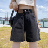 High-Rise Denim Shorts
