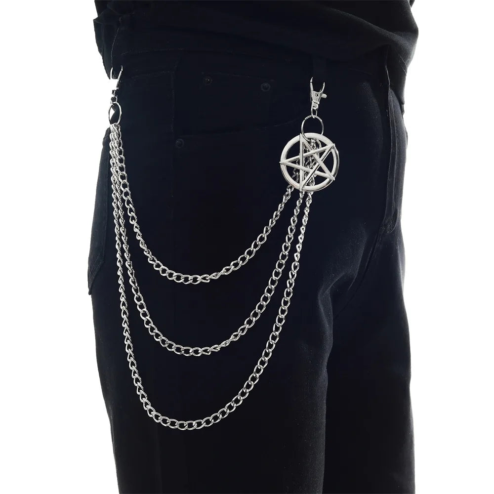 Punk Pentagram Gothic Jeans Chain