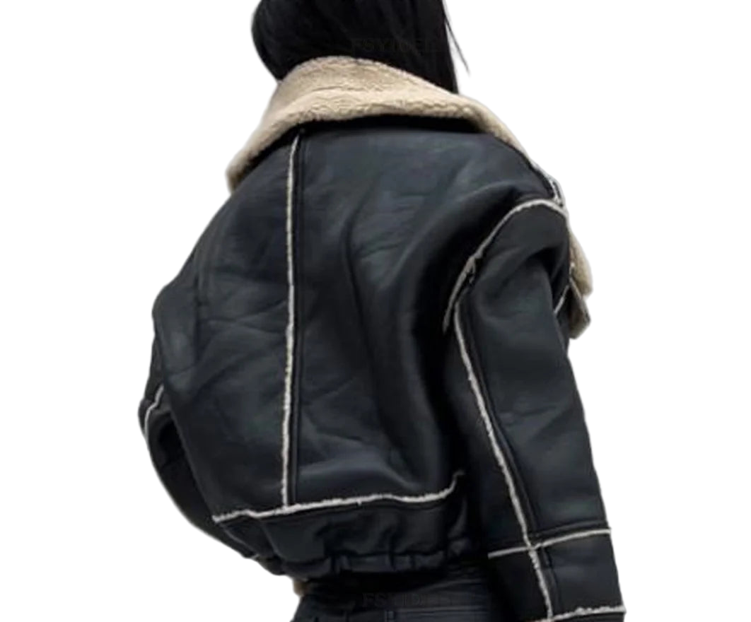 Women’s Fur Patchwork Streetwear Coat