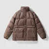 Brown Utility Streetwear Puffer Jacket