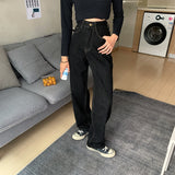 빈티지 하이웨이스트 블랙 데님 진