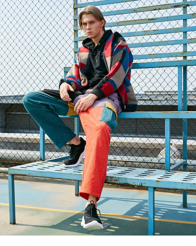Corduroy Color Block Cargo Pants
