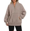 Loose Half-Zip Pocket Sweatshirt
