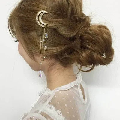 Haarspange mit Mondlicht-Kette