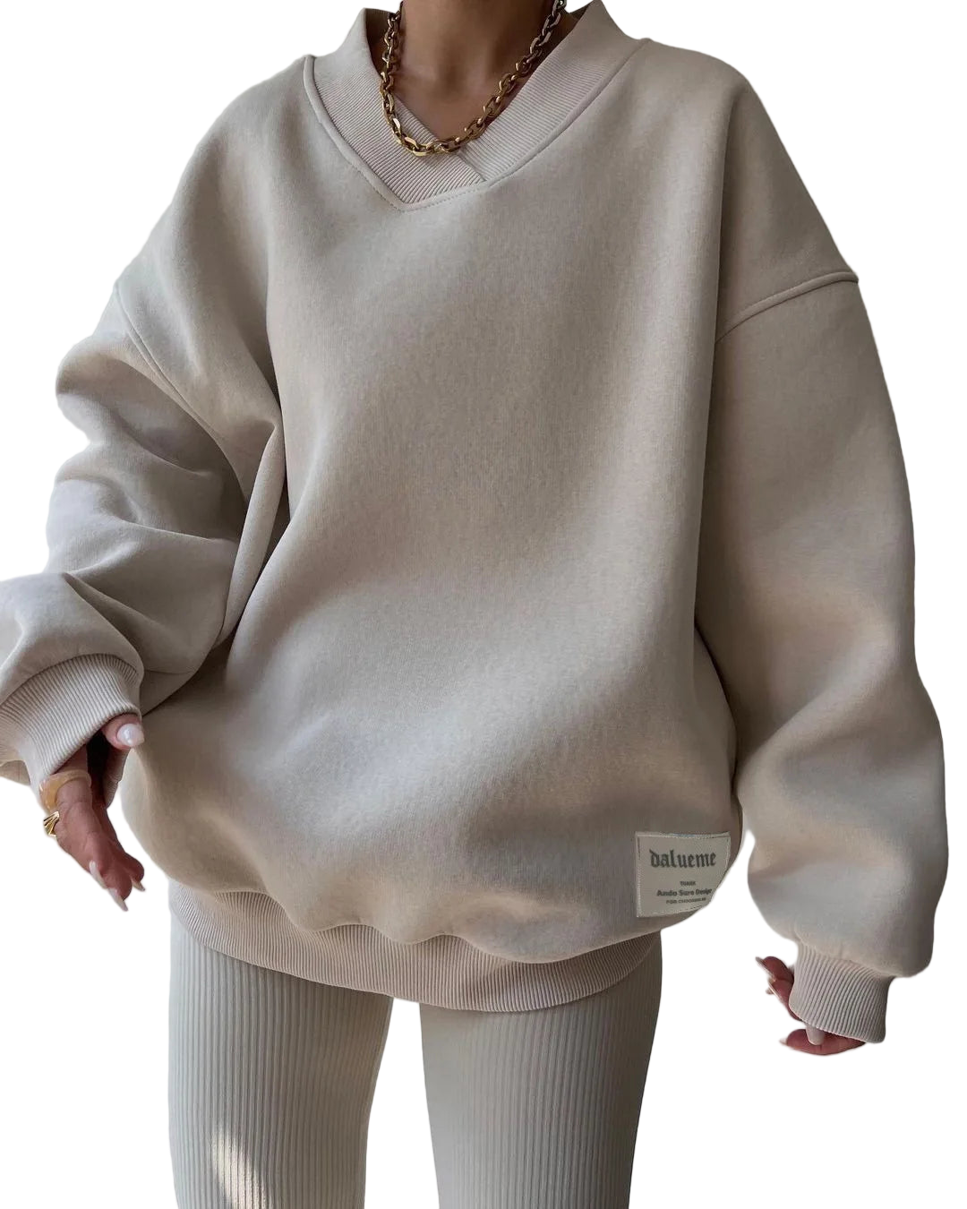 Long Sleeve V-Neck Casual Sweatshirt