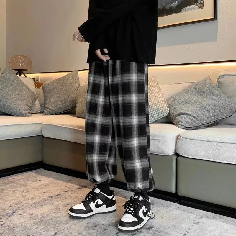 Retro-Karohose mit lockerem Schnitt