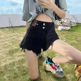 High-Rise Denim Shorts