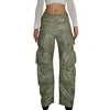 Streetwear Leather Patchwork High Waist Pants