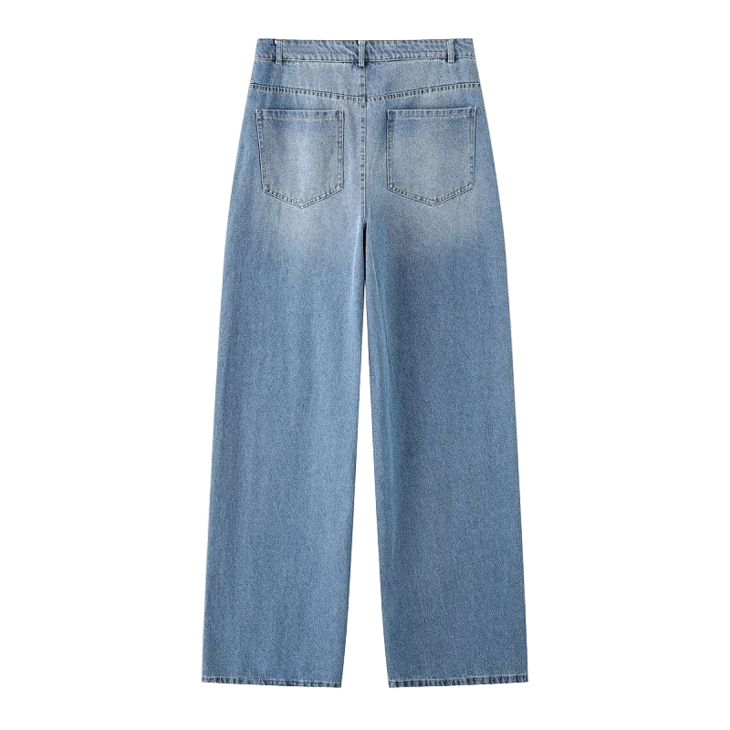 Make a statement with these distressed wide-leg cargo jeans, delivering a bold paint-splattered finish and an authentic vintage fit.