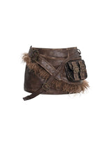 Steampunk Leather Utility Skirt