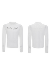 Mesh-T-Shirt mit Metallic-Print 