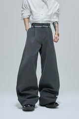 Colorblock Tweedhose mit Zierknöpfen 