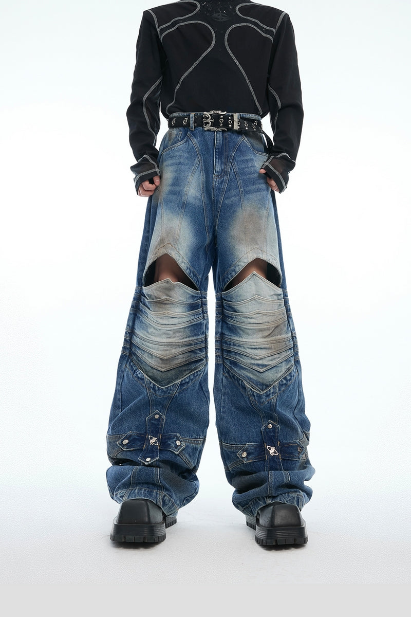 Gepanzerter Denim mit Kreuzausschnitt 
