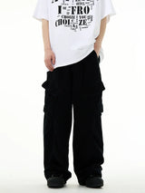 Classic Wide-Leg Straight Workwear Pants