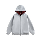Dual-Tone Varsity Zip Hoodie