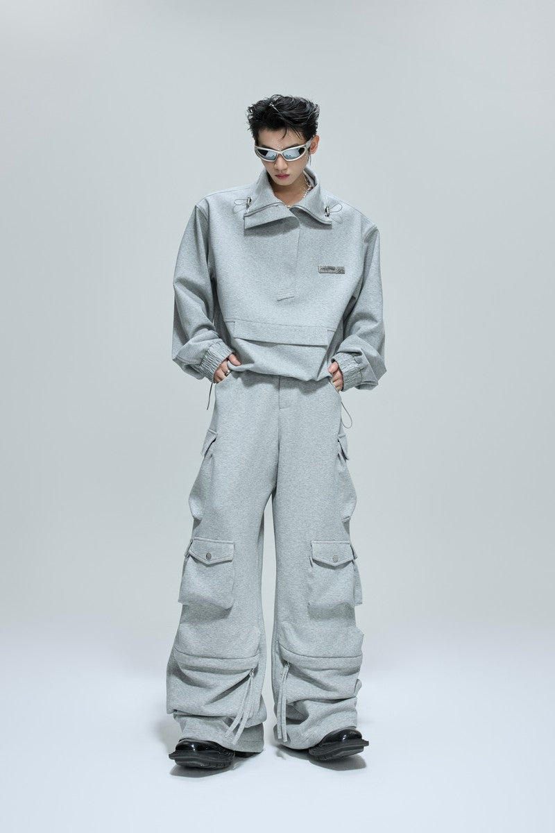 Minimalistische Utility-Jogginghose mit Reißverschluss 