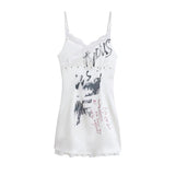Cest Nous Distressed Graphic Tank Mini Dress