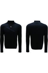 Dekonstruiertes Rollkragen-Basis-T-Shirt 