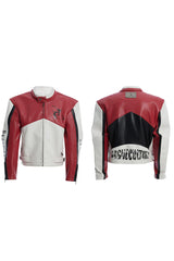 Bikerjacke aus farbigem PU-Leder 