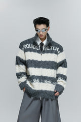Gilet en grosse maille colorblock 