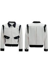 Jacke aus Seidensamt mit Kontrasttaschen 